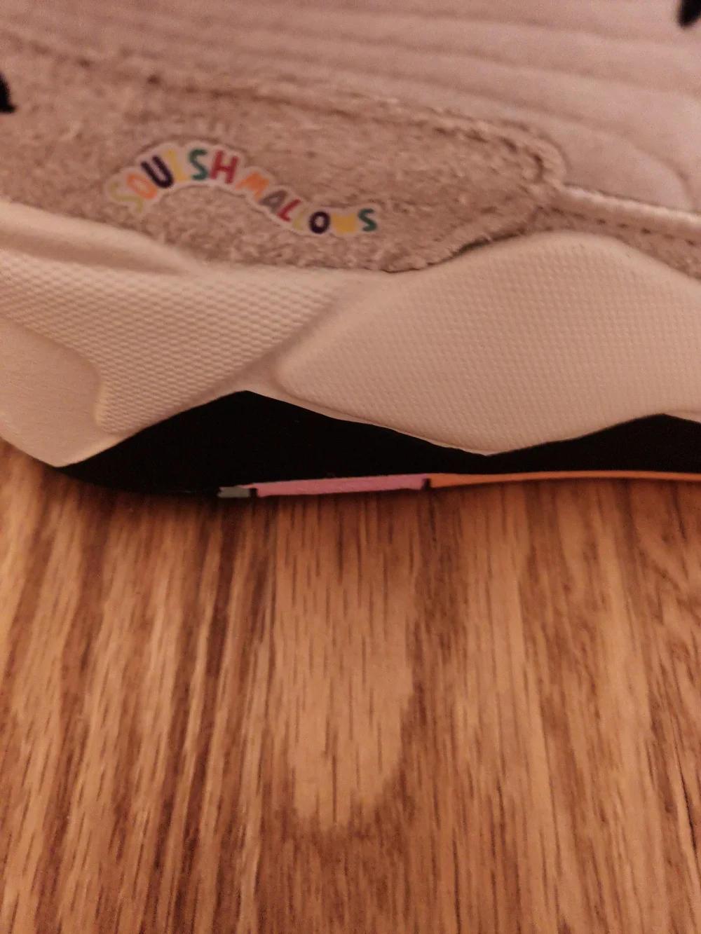 Puma Squishmallows Kids White Sneakers with Pastel Rainbow Accents Size 5.5